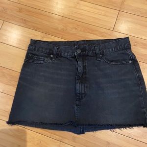 Free People black denim skirt